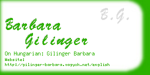 barbara gilinger business card